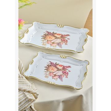 Karaca Buket 42 cm 2'li Dikdörtgen Tepsi