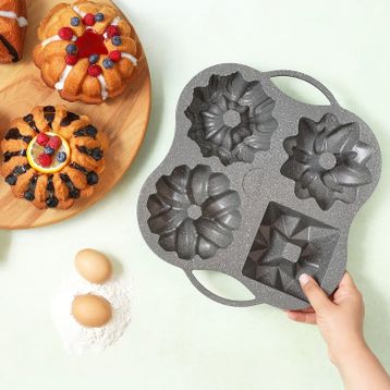 Karaca Cake Pro 4'lü Antrasit Döküm Kek Kalıbı