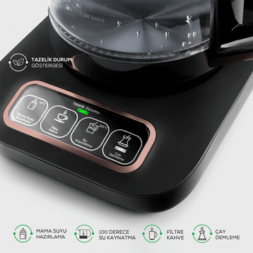 Karaca Çaysever Robotea Pro Connect 4in1 Cam Çay Makinesi