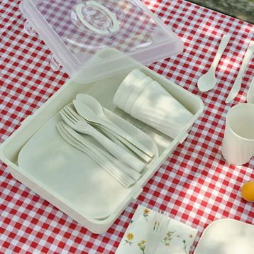 Karaca Container Rocca Krem 32 Parça Piknik Seti