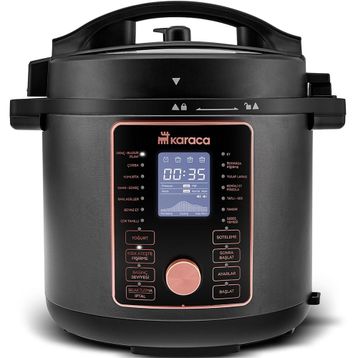 Karaca Cooker 2in1 Matt Black 6 lt Çok Amaçlı Basınçlı Pişirici Elektrikli Düdüklü Tencere ve Airfryer