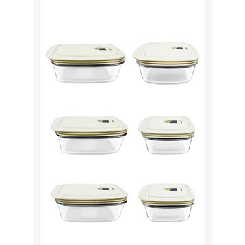 Karaca Cream 6'lı Şeffaf Saklama Kabı Set
