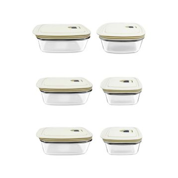 Karaca Cream 6'lı Şeffaf Saklama Kabı Set