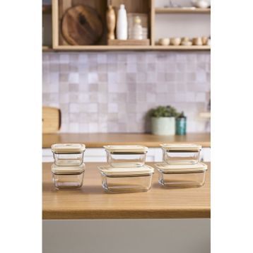 Karaca Cream 6'lı Şeffaf Saklama Kabı Set