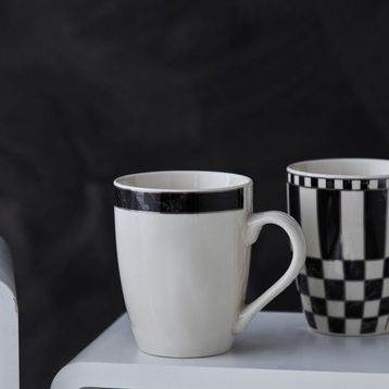 Karaca Damalı 320 ml Porselen Kupa