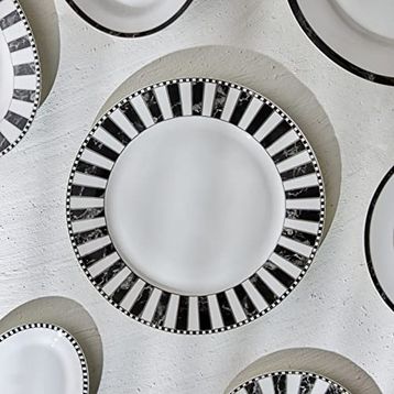 Karaca Damalı Çizgi 27 cm Porselen Servis Tabağı