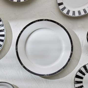 Karaca Damalı Çizgi 27 cm Porselen Servis Tabağı