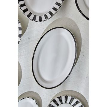 Karaca Damalı Küçük Porselen 30 cm Kayık Tabak