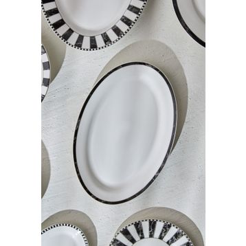 Karaca Damalı Küçük Porselen 30 cm Kayık Tabak