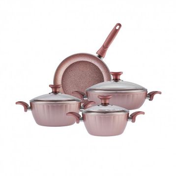 Karaca Dream Bio Pembe Granit 7 Parça Tencere Seti