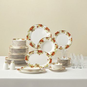 Karaca Elegance Bone Montebello 60 Parça 8 Kişilik Yemek Takımı ve Kahvaltı Seti