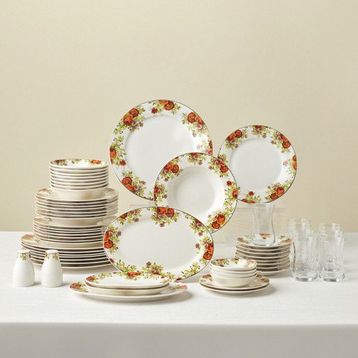 Karaca Elegance Bone Montebello 60 Parça 8 Kişilik Yemek Takımı ve Kahvaltı Seti