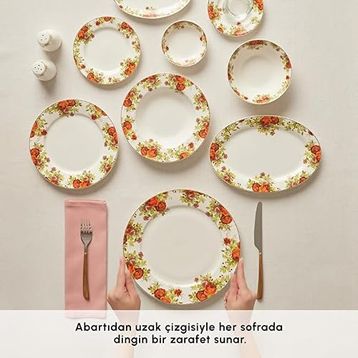 Karaca Elegance Bone Montebello 60 Parça 8 Kişilik Yemek Takımı ve Kahvaltı Seti