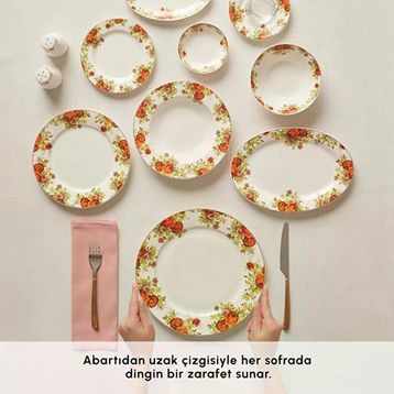 Karaca Elegance Bone Montebello 60 Parça 8 Kişilik Yemek Takımı ve Kahvaltı Seti