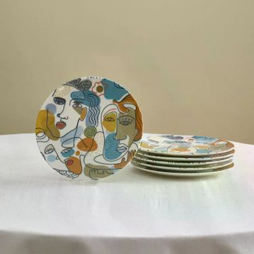 Karaca Feliz 6 Parça 19 cm Porselen Pasta Seti