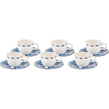 Karaca Fine Pearl Azur 6 Kişilik 100 Ml Kahve Fincanı Takımı