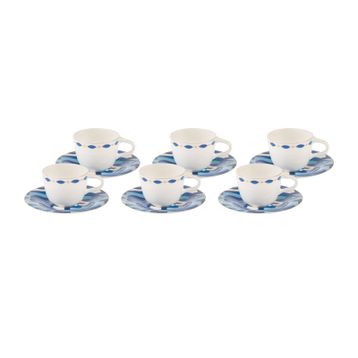 Karaca Fine Pearl Azur 6 Kişilik 100 Ml Kahve Fincanı Takımı