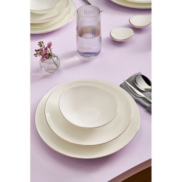 Karaca Fine Pearl Extra Wave 61 Parça 12 Kişilik Yemek Takımı