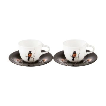 Karaca Fine Pearl Grace Black 2 Kişilik Kahve Fincan Takımı