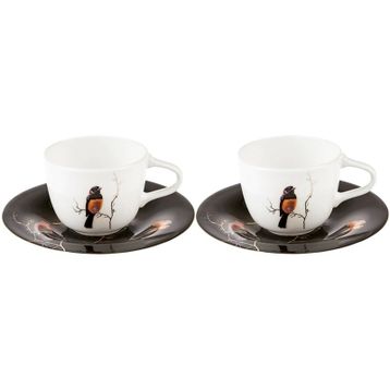 Karaca Fine Pearl Grace Black 2 Kişilik Kahve Fincan Takımı