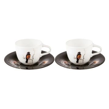 Karaca Fine Pearl Grace Black 2 Kişilik Kahve Fincan Takımı