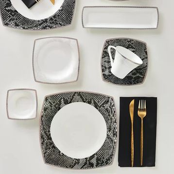Karaca Fine Pearl Şahmeran 26 Parça 6 Kişilik İnci Kahvaltı Servis Takımı