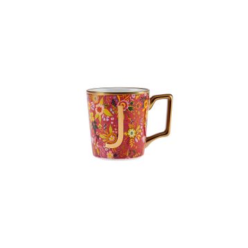Karaca Flower Kırmızı J Harfli Kupa