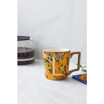 Karaca Flower Sarı L Harfli Kupa