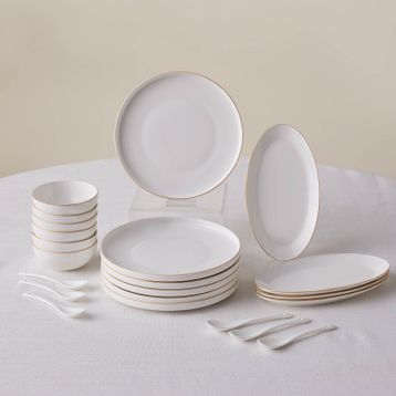 Karaca Forever Bone Fika 22 Parça 6 Kişilik Gold Kahvaltı Takımı