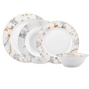 Karaca Forever Bone Marble 24 Parça 6 Kişilik Yemek Takımı
