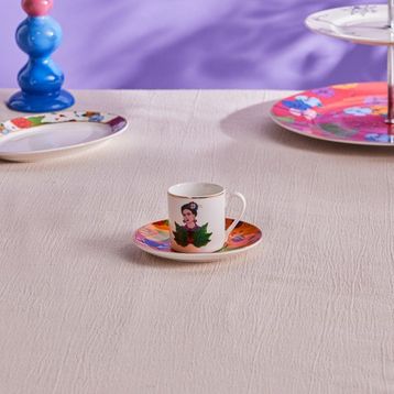Karaca Frida Turuncu 90 ml Kahve Fincanı ve Tabağı