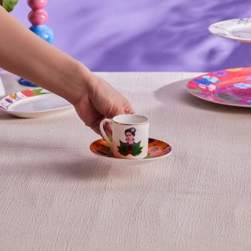 Karaca Frida Turuncu 90 ml Kahve Fincanı ve Tabağı