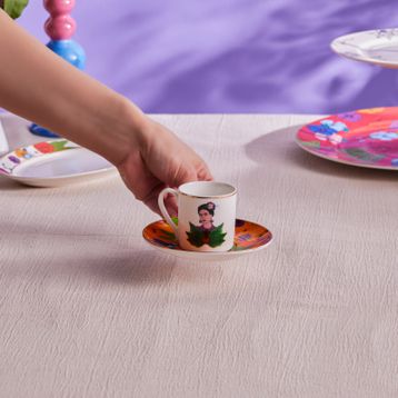 Karaca Frida Turuncu 90 ml Kahve Fincanı ve Tabağı