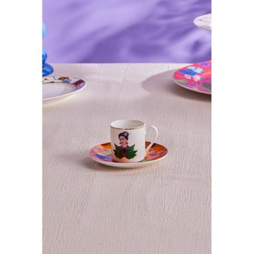Karaca Frida Turuncu 90 ml Kahve Fincanı ve Tabağı
