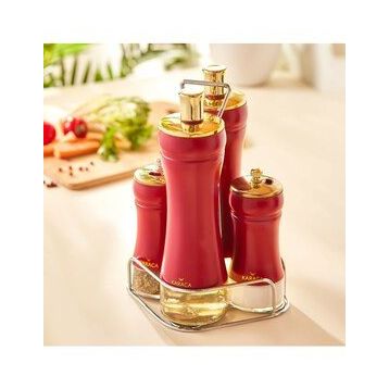 Karaca Gold Berry 4 Parça Standlı Salata Baharat ve Sosluk Set