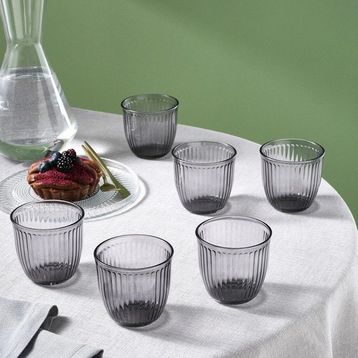 Karaca Gordes 290 ml Antrasit 6'lı Su Bardağı