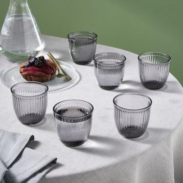Karaca Gordes 290 ml Antrasit 6'lı Su Bardağı
