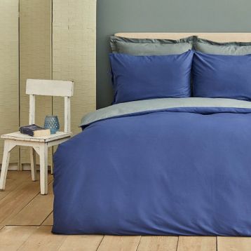Karaca Home 200x220 cm Basic Petrol Lacivert Pamuk Çift Taraflı Çift Kişilik Nevresim Takımı