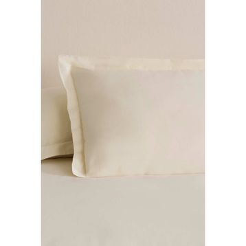Karaca Home 50x70 cm Ekru Basic Volanlı 2'li Yastık Kılıfı