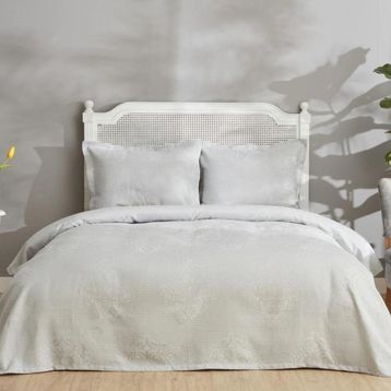 Karaca Home Amelie Açık Mavi PP Çift Kişilik Yatak Örtüsü Seti
