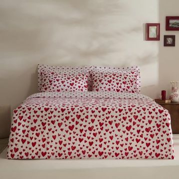 Karaca Home Amour Bliss %100 Pamuk Kırmızı Çift Kişilik Nevresim Takımı
