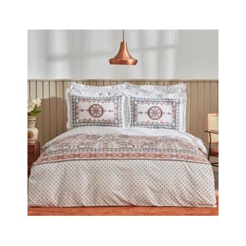 Karaca Home Aprika Kiremit %100 Pamuk Çift Kişilik Nevresim Takımı