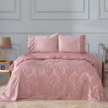 Karaca Home Aura Private Gül Kurusu Dantelli %100 Pamuk Çift Kişilik Pike Set