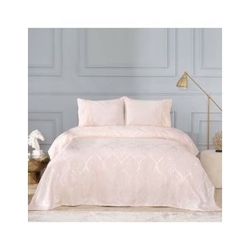 Karaca Home Aura Private Pudra %100 Pamuk Dantelli Çift Kişilik Pike Set