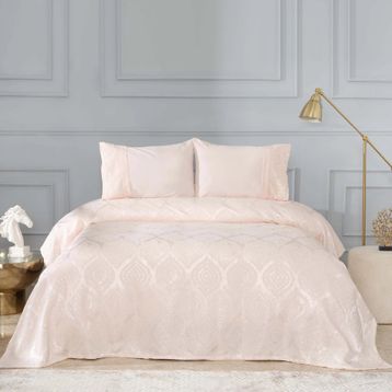 Karaca Home Aura Private Pudra %100 Pamuk Dantelli Çift Kişilik Pike Set