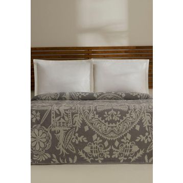 Karaca Home Avery Müslin Gri Çift Kişilik Tek Pike