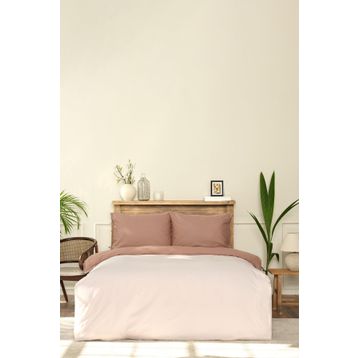 Karaca Home Basic Çift Taraflı Bej Kahve Çift Kişilik Nevresim Takımı