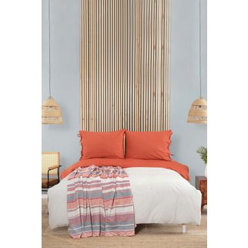 Karaca Home Basic Terecota Nevresimli Taş Çift Taraflı Çift Kişilik Pike Takımı