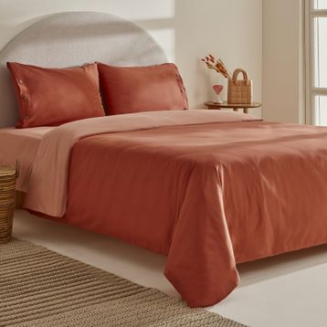Karaca Home Basis %100 Pamuk Terracota Çift Kişilik Nevresim Takımı