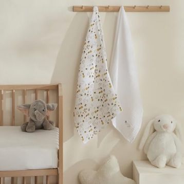 Karaca Home Bee %100 Pamuk 2'li Sarı Bebek Müslin Set